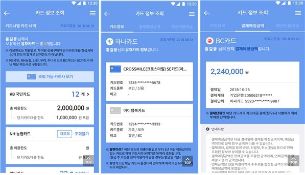 신용카드 사용내역 조회...금융감독원 어카운트인포 '내 카드 한눈에' 서비스 이용방법은?