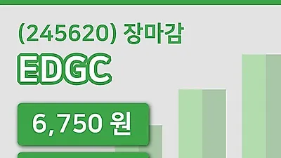 주식마감EDGC 10일 6,750원 장종료그래프종합통계