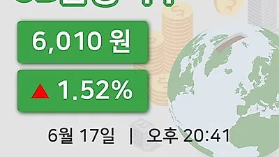 주식마감JB금융지주 17일 6,010원 장 마쳐