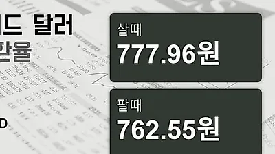 4일 뉴질랜드 달러 살때 777.96원, 팔때 762.55원 ▲0.44%상승