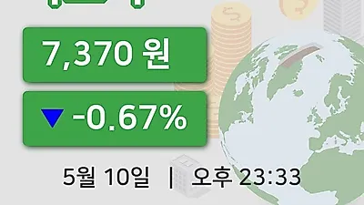 국내주식마감아스타 10일 7,370원 마감그래프종합통계