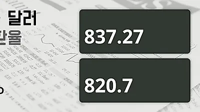 8일 싱가폴 달러 살때 837.27원, 팔때 820.7원 ▼-0.21%감소