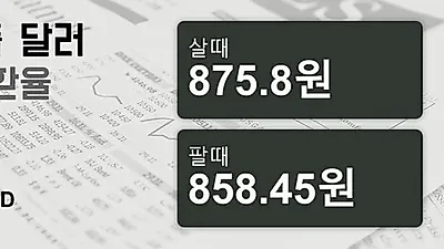 16일 싱가폴 달러 살때 875.8원, 팔때 858.45원 ▲0.39%상승