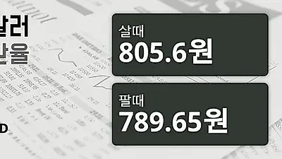 5일 호주 달러 살때 805.6원, 팔때 789.65원 ▲0.24%상승
