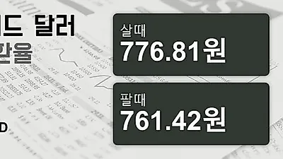 29일 뉴질랜드 달러 살때 776.81원, 팔때 761.42원 ▼-0.35%감소