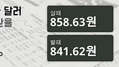 28일 캐나다 달러 살때 858.63원, 팔때 841.62원 ▲0.08%상승
