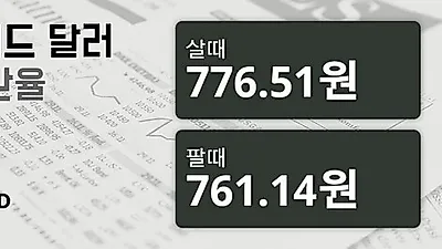 15일 뉴질랜드 달러 살때 776.51원, 팔때 761.14원 ▲0.78%상승