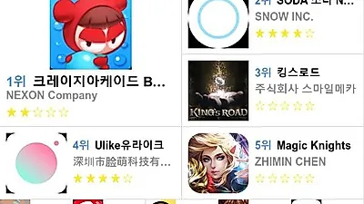[3월 26일 앱순위]애플 앱스토어, 플레이스토어 순위