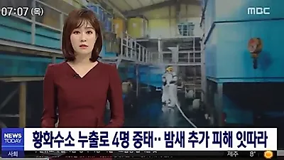 [☞핫키워드] 황화수소 누출에 의식불명, 사망위험까지?....'황화수소가 뭐길래'