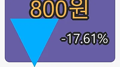 5일 에쎈테크마감가 800원 전일대비 -17.61프로 변동..