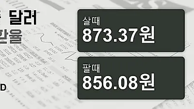 7일 싱가폴 달러 살때 873.37원, 팔때 856.08원 -0.0%동일