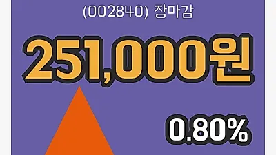 주식마감미원상사 18일 251,000원 장종료...
