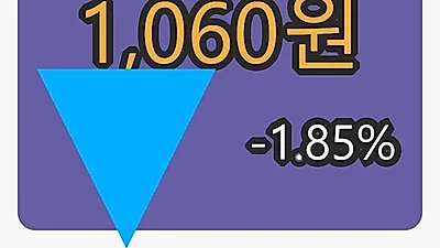 일야 6일 마감가 1,060원 -1.85% 변동..