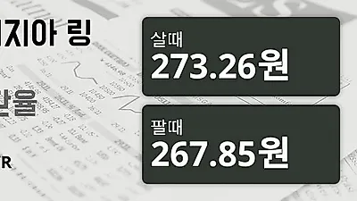 말레이시아 2일 링기트 살때 273.26원, 팔때 267.85원 ▲0.48%상승