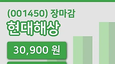 주식마감현대해상 23일 30,900원 마감...