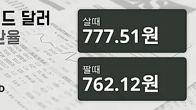 21일 뉴질랜드 달러 살때 777.51원, 팔때 762.12원 ▼-0.75%감소