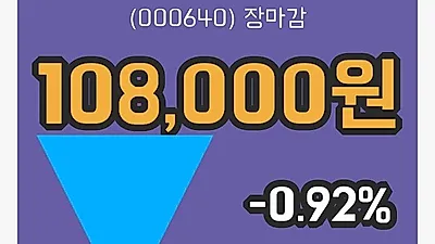 국내주식마감동아쏘시오홀딩스 11일 108,000원 장종료그래프종합복습