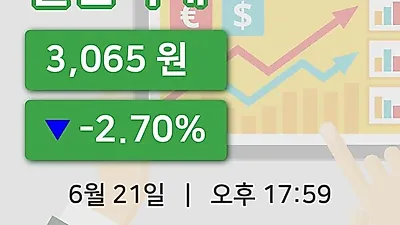국내주식마감일신석재 21일 3,065원 마감...