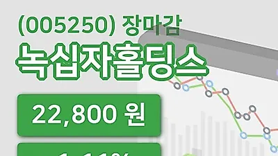 국내주식마감녹십자홀딩스 18일 22,800원 장종료