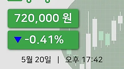 주식마감오뚜기 20일 720,000원 장종료