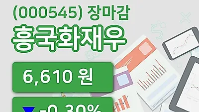 주식마감흥국화재우 24일 6,610원 장 마쳐그래프분석
