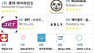 [8월 14일 앱차트]앱스토어 플레이스토어 앱 순위와 분석