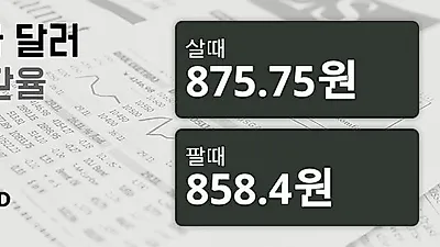 30일 캐나다 달러 살때 875.75원, 팔때 858.4원 ▼-0.49%감소
