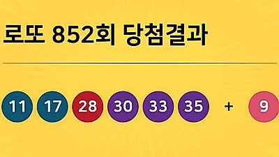 동행복권 852회 204억 누구꺼? 당첨지역 경기도 5곳, 경남 2곳 등...
