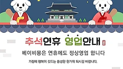 추석연휴 24시간 정상영업 애견분양 베이비몽 강아지 할인진행