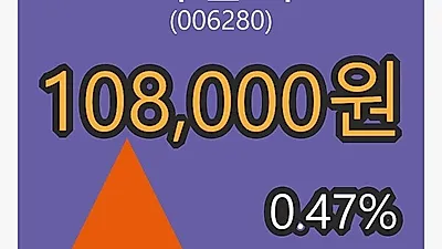녹십자 30일 마감가 108,000원, 0.47% 등락..