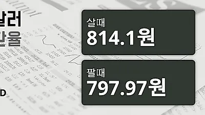 24일 호주 달러 살때 814.1원, 팔때 797.97원 ▲0.12%상승