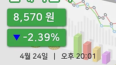 국내주식마감엠케이전자 24일 8,570원 마감