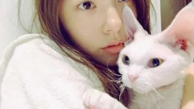 민효린, 인형같은 반려묘와 함께 '찰칵'