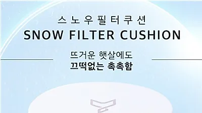 무너지고 들뜨는 여름메이크업, 촉촉하고 커버력 좋은 쿠션 추천  '스노우필터쿠션'