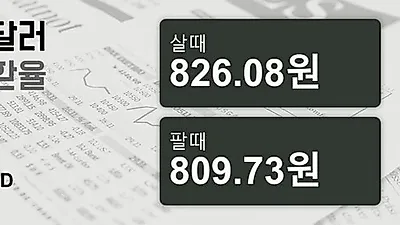 15일 호주 달러 살때 826.08원, 팔때 809.73원 ▲0.79%상승