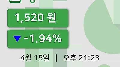 국내주식마감윈팩 15일 1,520원 장종료...
