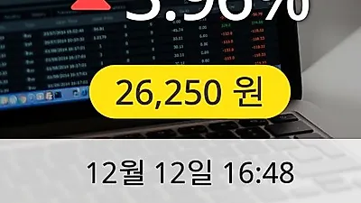 슈프리마 12일 26,250원 마감
