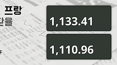 7일 스위스프랑 살때 1,133.41원, 팔때 1,110.96원 ▲0.21%상승