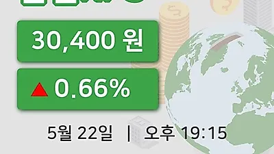 국내주식마감한전KPS 22일 30,400원 장종료그래프복습 및 분석