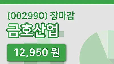 주식마감금호산업 24일 12,950원 장종료그래프종합