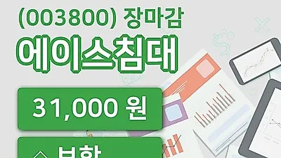 주식마감에이스침대 12일 31,000원 장종료
