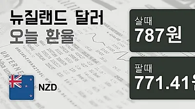 10일 뉴질랜드 달러 살때 787원, 팔때 771.41원 ▼-0.19%감소
