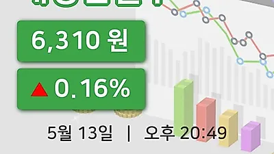 주식마감태영건설우 13일 6,310원 장종료...