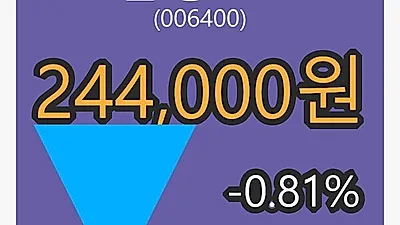 5일 삼성SDI마감가 244,000원 전일비 -0.81프로등락..