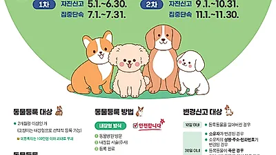 김제시, ‘동물등록 자진신고 기간’ 운영…과태료 면제 혜택