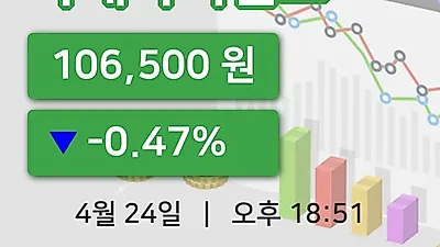 주식마감아세아시멘트 24일 106,500원 마감그래프복습 및 분석