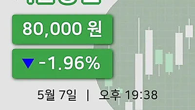 주식마감키움증권 7일 80,000원 장종료그래프정리