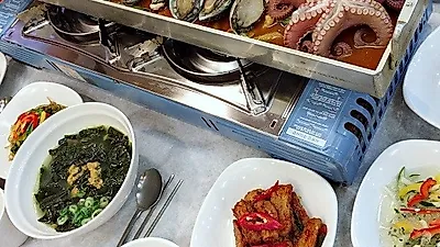 제주도 중문 맛집 '기원뚝배기' 제주산 문어해물통갈치조림 주문시 옥돔구이, 성게국 무료