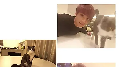 사랑을 꽃피우는 JYJ김준수의 반료묘와 다정한 셀카