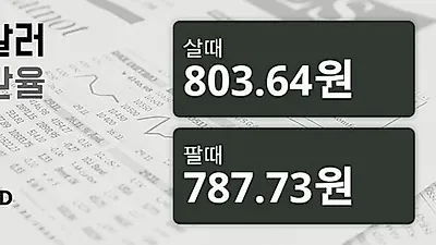 4일 호주 달러 살때 803.64원, 팔때 787.73원 ▼-0.38%감소